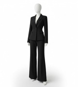 Czarny elegancki komplet damski modny garnitur marynarka do pracy + GRATIS