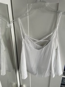 bershka biały crop top bluzka xs lato wakacje plaża