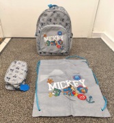 Zestaw - Nowy oryginalny plecak/piórnik/worek Disney z myszką Mickey 