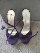 Sandały na wysokiej szpilce i koturnie z pięknymi obcasami 37