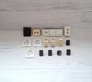 Gniazdo elektryczne RTV Ramki Rozgałęźnik Rozdzielacz Adapter 15 Elem