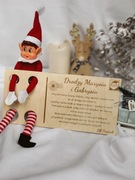 Drewniany Personalizowany list powitalny od Elfa Psotnika Elf on the shelf