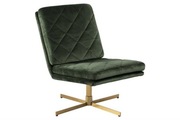 fotel obrotowy welur zielony szczotkowane złoto
