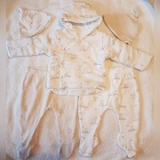 Komplet kaftanik, spodenki,czapeczki,rozm.1-3mies.