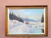  STARY DUŻY  OBRAZ OLEJNY PŁÓTNO sygnowany 