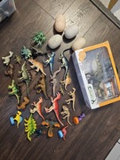 Duży zestaw dinozaurów dinozaury figurki jaja pieczątki