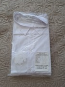 Koszula męska 44 krotki rekaw klasyczna biala bawelna poliester