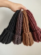 Czapka z wełny peruwianskiej 100%.kolor Toffi .Handmade. 