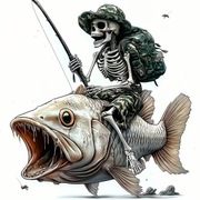 Naprasowanka Naklejka winylowa XL truposz kozak na koszulę bluze wędkarstwo