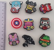 9 Pin przypinka charms klapki crocs (AVENGERS, Tarcza, Bymax) + 1gratis
