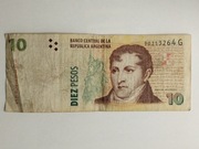 Sprzedam banknot Argentyna 10 Peso 2003r. stan dobry