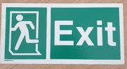 Znak, naklejka EXIT lewy  30x15cm. Fluorescencyjna
