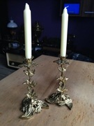 Świeczniki ozdobne z grubego mosiądzu 2 szt. komplet. 