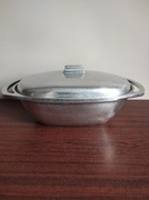 Aluminiowa brytfanna z pokrywą PRL – solidny odlew gęsiarka