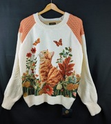 Sweter AURIVELLA M artystyczny print nowy z metką