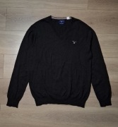 GANT SWETEREK MĘSKI V-NECK LOGO PREMIUM WOOL