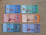 Malezja - cała seria banknotów w stanie UNC