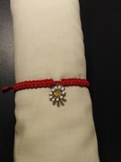 Bransoletka ze sznurka regulowana czerwona 