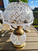 Piekna lampa kryształowa stołowa z okrągłym kloszem większa