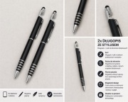 Długopis ze stylusem do telefonu tablet 2 sztuki czarny