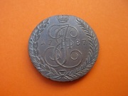 Rosja 5 kopiejek 1787 TM Katarzyna II /REPRODUKCJA/ 