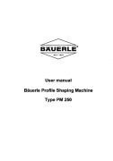 Frezarka pozioma BAUERLE PM 250 - instrukcja obsługi DTR