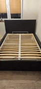 łóżko z pojemnikiem Ikea Malm 140x200 cm kolor ciemnobrązowy 