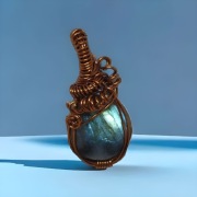 Labradoryt...Wisiorek z labradorytu i miedzi