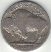 USA 5 centów 1913-1938 Bizon Indianin nieczytelna data nr 5