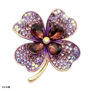 Broszka koniczynka fiolet