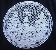 Szydełkowe obręcze do okna świąteczne 45 cm