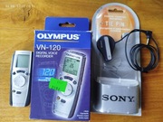 Dyktafon Olympus VN-120 + dodatkowy mikrofon Sony ECM-T6