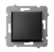 ŁĄCZNIK ŚWIECZNIKOWY PODWÓJNY OSPEL ARIA CZARNY ŁP-2U/m/33 2101