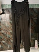 Czarne eleganckie spodnie ze spódnicą wierzchnia