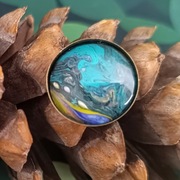 Lynx - pierścionek, pierścień 25mm artystyczny malowany akwarelami