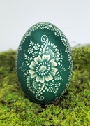 PISANKA KROSZONKA WIELKANOC RĘKODZIEŁO HANDMADE JAJO KURZE ZIELONE #2