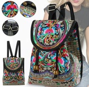 Haftowany plecak damski Wzór Etniczny Vintage Nowe Duży
