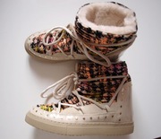 Inuikii ala śniegowce  tweed lakierek wiązane na narty 40