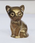 Kot mosiężny, mosiądz, zwierzęta, figurki mosiężne prl vintage retro