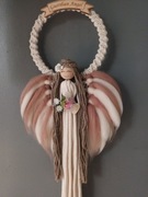 Anioł Stróż, makrama, 22 cm x 65 cm.