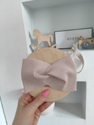 Opaska prążek srebrny beż 