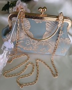 Torebka Wieczorowa - Miętowa ze złotem 