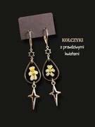 Artystyczne kolczyki z kwiatami i gwiazdkami