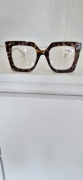 Okulary plus 2 panterkowe kwadratowe 