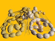 Ozdoby wielkanocne - DUŻY ZESTAW - jajka styropianowe na piku i zawieszki