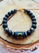 Bransoletka męska wyjątkowa z kamieni naturalnych zodiak na prezent amulet 