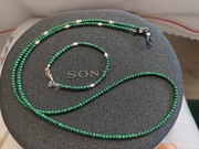 Zestaw malachit sznurek do okularów i bransoletka 