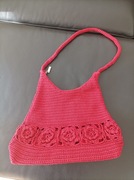 Śliczna wiosenna torebka vintage szydełkowa