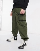 Spodnie bojówki Asos cargo y2k khaki W34 L32