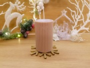 Świeca sojowa - zapachowa, cylinder w prążki, kawa, dekoracyjna